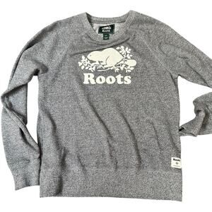 Roots Beaver Logo Sweatshirt – Salt & Pepper Gray, Size Small
